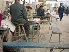 18 Kashgar Old City Street Scene 1993 Street Vendor Cooking Shish Kebobs.jpg